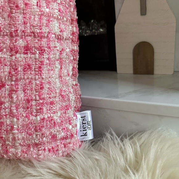 Pink Tweed Throw Pillows (Large) - Picture 4 of 10